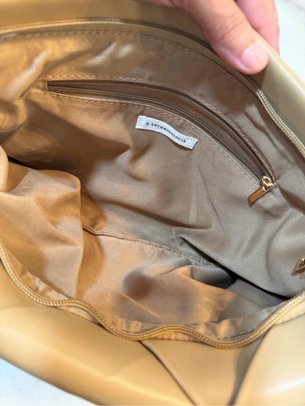 Anthropologie Woven Leather Crossbody - Taupe Beige - Picture 7 of 7